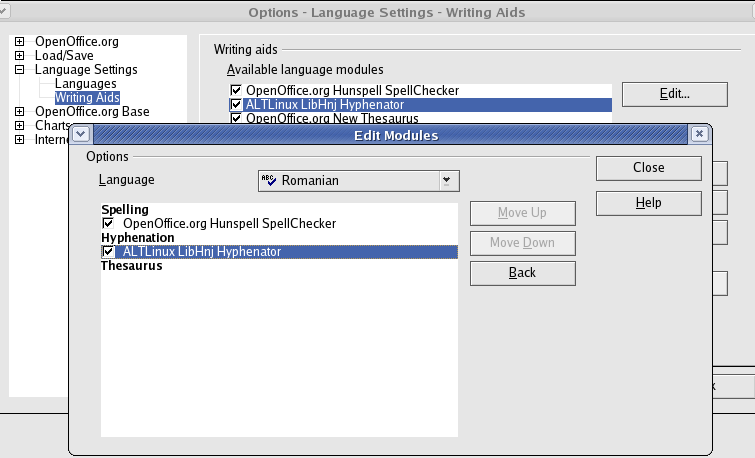 Available language modules
